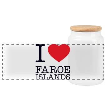i love Faroe Islands - Panorama Keksdose mit Holzdeckel - Weiß - Vorne