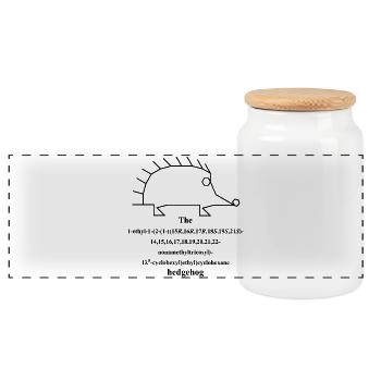 Molécule de hérisson - Nomenclature IUPAC Blague -b - Boîte à biscuits avec couvercle en bois - blanc - Devant