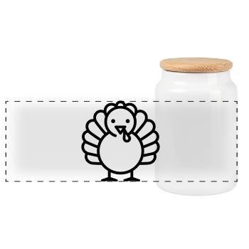 Dinde - Boîte à biscuits avec couvercle en bois - blanc - Devant