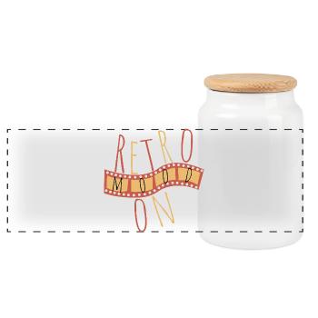 Ambiance rétro – Style vintage - Boîte à biscuits avec couvercle en bois - blanc - Devant
