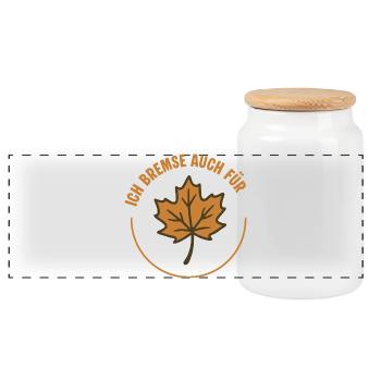 I Brake For Leaves Too – Naturefriend Sticker - Panoramic Cookie Jar with Wooden Lid - white - Front