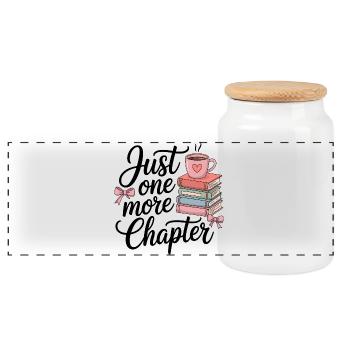 Juste un chapitre de plus - Cozy Booklover Design - Boîte à biscuits avec couvercle en bois - blanc - Devant