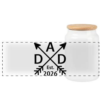 Dad Est. 2026 – Chemise de papa pour les futurs pères - Boîte à biscuits avec couvercle en bois - blanc - Devant