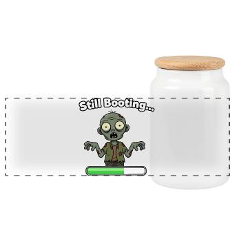Zombie toujours en train de démarrer Barre de chargement - Boîte à biscuits avec couvercle en bois - blanc - Devant