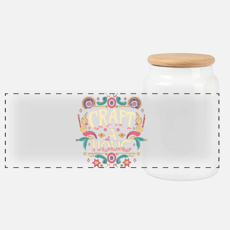 Accro de l’artisanat - Boîte à biscuits avec couvercle en bois - blanc