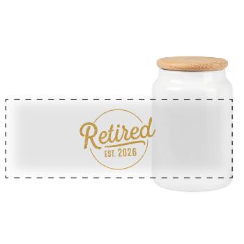 Retraite 2026 Retraité 2026 Pas mon problème - Boîte à biscuits avec couvercle en bois - blanc - Devant