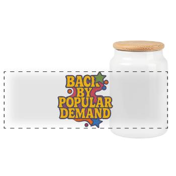 Zurück von Popular Demand Retro Script - Panorama Keksdose mit Holzdeckel - Weiß - Vorne