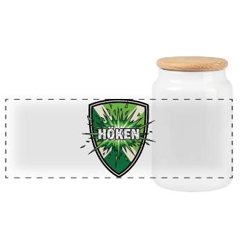 Höken Achterhoek Flagge - Panorama Keksdose mit Holzdeckel - Weiß - Vorne