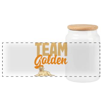 Golden Retriever Propriétaire Cadeau Propriétaire - Boîte à biscuits avec couvercle en bois - blanc - Devant