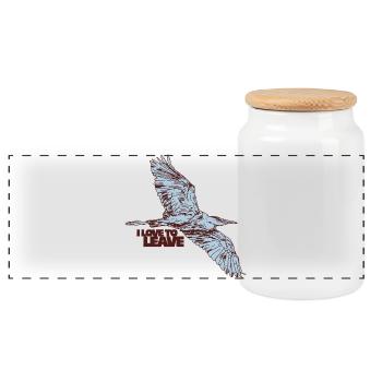 J’ADORE PARTIR - Boîte à biscuits avec couvercle en bois - blanc - Devant