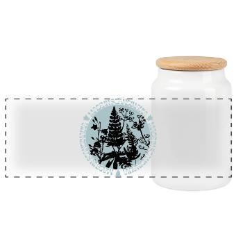 MADE IN SCANDINAVIA - Panoramic Cookie Jar with Wooden Lid - white - Front