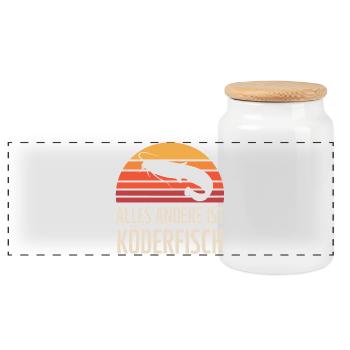 Chemise de pêcheur de poisson-chat – Tout le reste est appât - Boîte à biscuits avec couvercle en bois - blanc - Devant