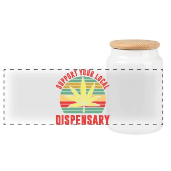 Funny Stoner Outfits - Panoramic Cookie Jar with Wooden Lid - white - Front