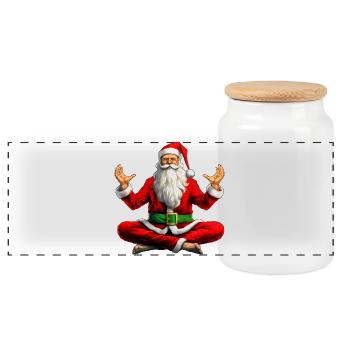Noël des yogis - Boîte à biscuits avec couvercle en bois - blanc - Devant
