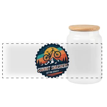 Summit Smashers Defying Gravity - Panoramic Cookie Jar with Wooden Lid - white - Front