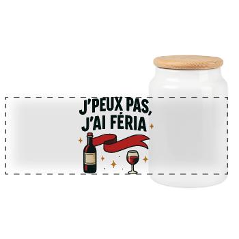 I can't I feria - Panoramic Cookie Jar with Wooden Lid - white - Front