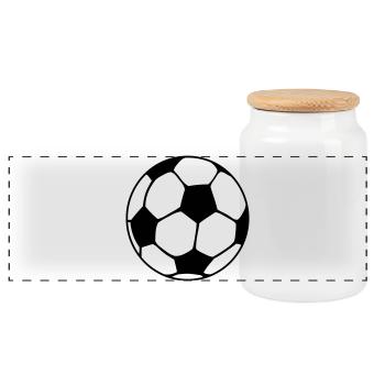 Football - Boîte à biscuits avec couvercle en bois - blanc - Devant