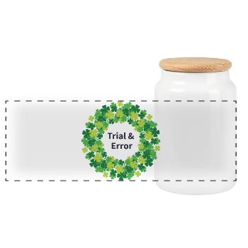 Essais et erreurs de la couronne de trèfle - Boîte à biscuits avec couvercle en bois - blanc - Devant