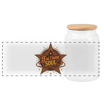 J'AI L'ÂME SOUL #2- let's talk - Boîte à biscuits avec couvercle en bois - blanc - Devant