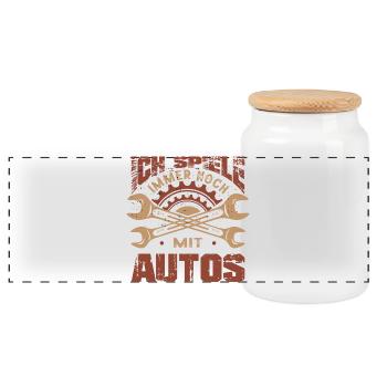 Mechanic Gift Car Mechanic Car Mechanic Sayings - Panoramic Cookie Jar with Wooden Lid - white - Front