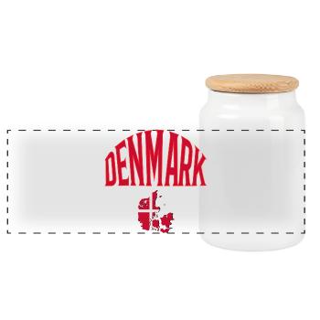 Danemark - Boîte à biscuits avec couvercle en bois - blanc - Devant