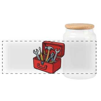 La Joie de l’Artisan de la boîte à outils - Boîte à biscuits avec couvercle en bois - blanc - Devant