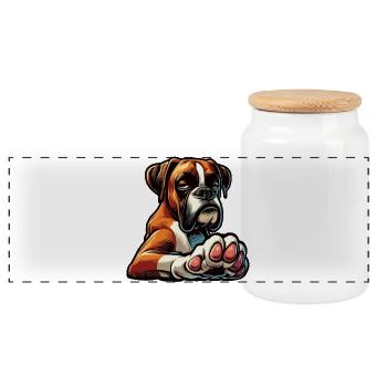 Boxer Boxer Porte-boxeurs Boxer Chien Boxer Propriétaire de boxer Fan boxer - Boîte à biscuits avec couvercle en bois - blanc - Devant