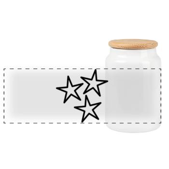 STAR. VALENTINE'S DAY. HEART. I LOVE YOU. I LOVE - Panoramic Cookie Jar with Wooden Lid - white - Front