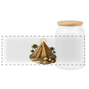 Temple de la Pyramide - Boîte à biscuits avec couvercle en bois - blanc - Devant