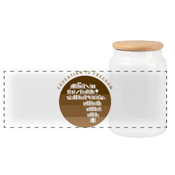 Black History Month Black power - Panoramic Cookie Jar with Wooden Lid - white - Front