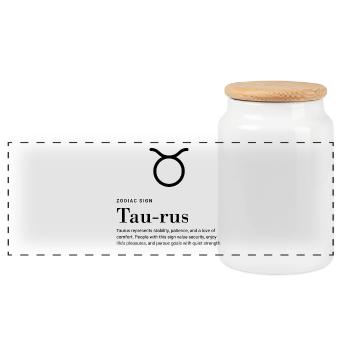 Taurus - Zodiac sign - Panorama Keksdose mit Holzdeckel - Weiß - Vorne