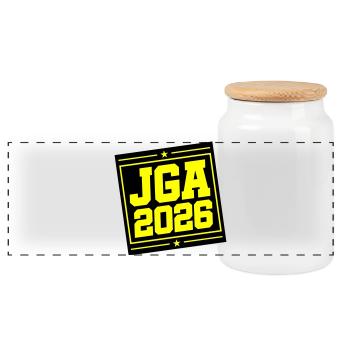JGA 2026 - Boîte à biscuits avec couvercle en bois - blanc - Devant