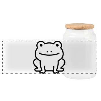 grenouille - Boîte à biscuits avec couvercle en bois - blanc - Devant