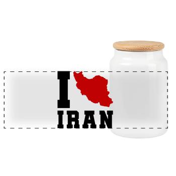J’aime l’Iran - Boîte à biscuits avec couvercle en bois - blanc - Devant