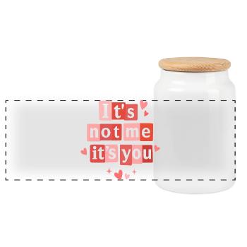 Ce n’est pas moi, c’est toi drôle Citation de la Saint-Valentin - Boîte à biscuits avec couvercle en bois - blanc - Devant