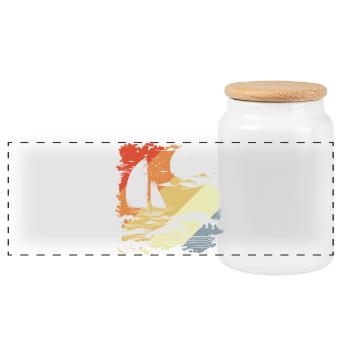 Segeln Vintage Look - Panorama Keksdose mit Holzdeckel - Weiß - Vorne