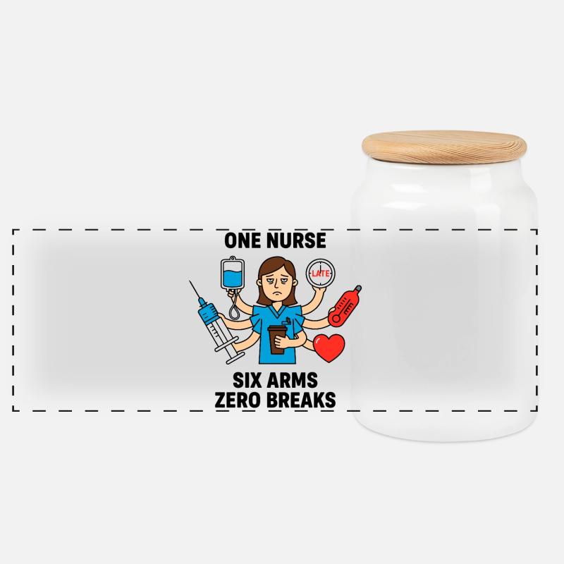 Infirmière débordée et chaos multitâche - Boîte à biscuits avec couvercle en bois - blanc