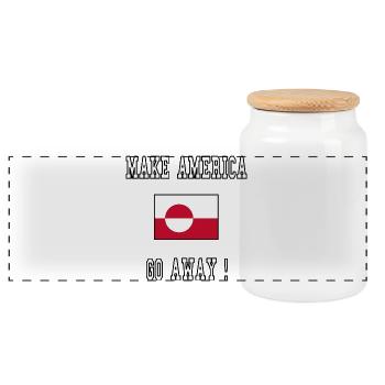 Libérez le Groenland - l’Amérique, partez ! - Boîte à biscuits avec couvercle en bois - blanc - Devant