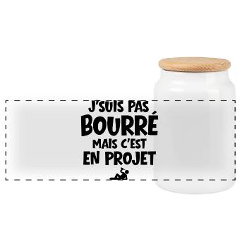 alcool, festif, boire - Boîte à biscuits avec couvercle en bois - blanc - Devant