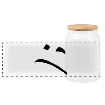 Sad - Panoramic Cookie Jar with Wooden Lid - white - Front