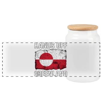 Ne pas toucher au design du drapeau vieilli du Groenland - Boîte à biscuits avec couvercle en bois - blanc - Devant