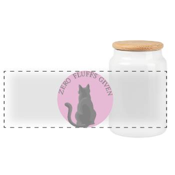 Cat with attitude - Panoramic Cookie Jar with Wooden Lid - white - Front