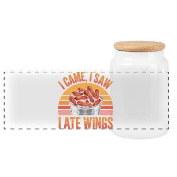 Ailes de poulet : humour culinaire le jour du match - Boîte à biscuits avec couvercle en bois - blanc - Devant