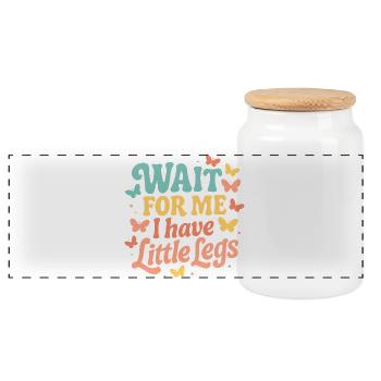 Cute Saying Humor Meme Funny Gift Idea - Panoramic Cookie Jar with Wooden Lid - white - Front