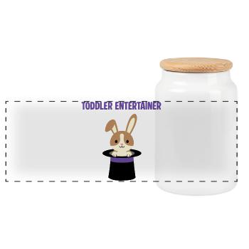 Tout-petit lapin magique chapeauté : Tout-petit animateur - Boîte à biscuits avec couvercle en bois - blanc - Devant