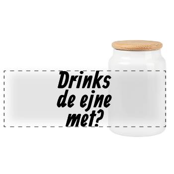 Drinks de ejne met - Et Kölsche Jrundjesetz §10 - Panorama Keksdose mit Holzdeckel - Weiß - Vorne