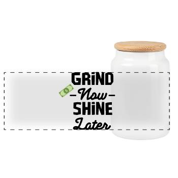 Grind Now, Shine Later – Motivation Hustle T-Shi - Boîte à biscuits avec couvercle en bois - blanc - Devant
