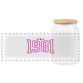 Légendes 1981 sur le terrain - Boîte à biscuits avec couvercle en bois - blanc - Devant