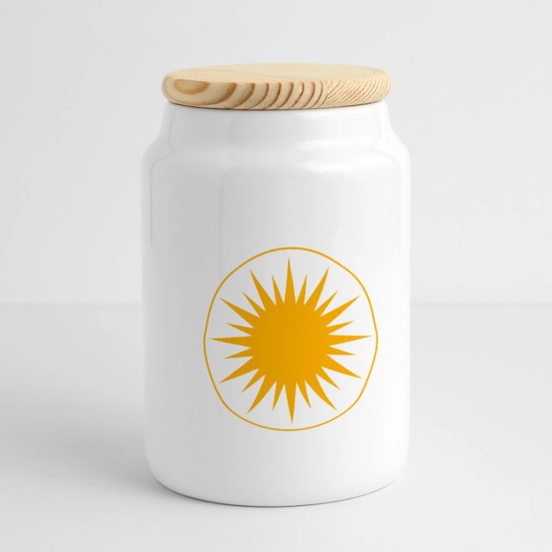 Kurds Rojava Panoramic Cookie Jar with Wooden Lid