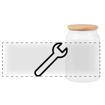 DIY Key - Panoramic Cookie Jar with Wooden Lid - white - Front